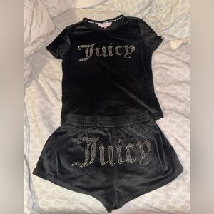 Juicy Couture Black Velour Sleepwear Set